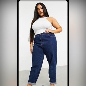 Dark wash baggy ASOS curve jeans